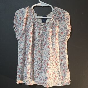 Polo by Ralph Lauren Blue and Red Floral Blouse